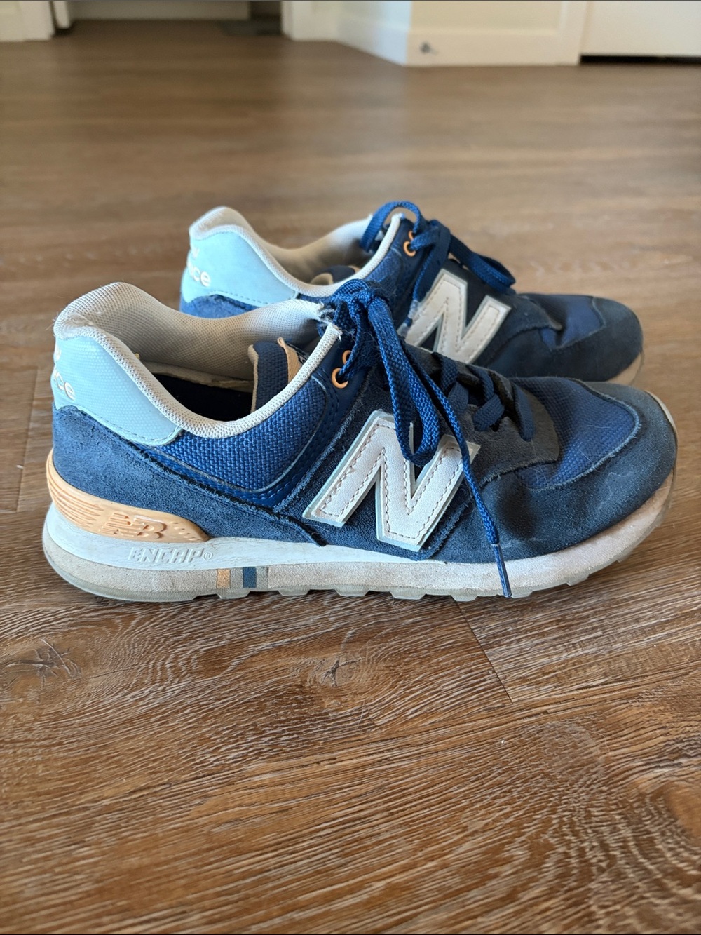 New Balance Navy and Light Blue Lace-Up Sneakers